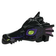 Animal Body Part, Dragon Head Long, Trans-Pink Fins on Side, Lime Eyes, Dark Purple Markings Print (Black)