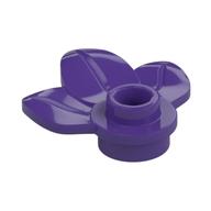 Plant, Plate 1 x 1 Round with 3 Leaves (Dark Purple)