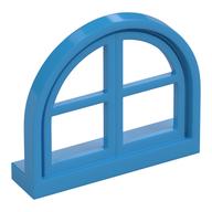 Window 4 x 3 Lattice with Rounded Top (Dark Azure)