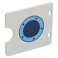 Duplo Door / Window with Cutout with Medium Azure Porthole, Dark Blue Window Print (White)