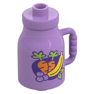 Duplo Milk Bottle with Handle and Vegetables Print (Medium Lavender)