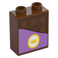 Duplo Brick 1 x 2 x 2 with Chocolate Bar Print (Reddish Brown)