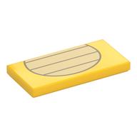 Tile 2 x 4 with Tan Reptile Belly Print (Yellow)