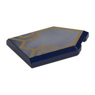 Tile Special 2 x 3 Pentagonal with Gold Circuitry/Lines Print (Dark Blue)