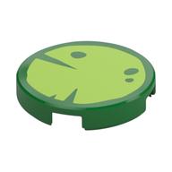 Tile Round 2 x 2 with Leaf / Water Lily Print (Green)