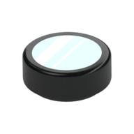 Tile Round 1 x 1 with White/Sand Green Lines / Mirror Print (Black)