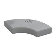 Tile 2 x 2 Curved, Macaroni with 'OFF' Print (Light Bluish Gray)