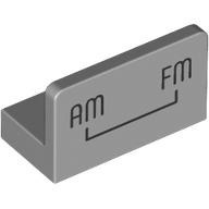 Panel 1 x 2 x 1 with 'AM FM' Print (Light Bluish Gray)