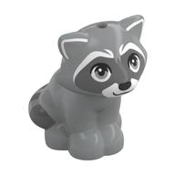 Animal, Raccoon Sitting with Dark Bluish Grey Face, White Nose Print (Light Bluish Gray)