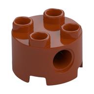 Brick Round 2 x 2, Pin Holes (Dark Orange)