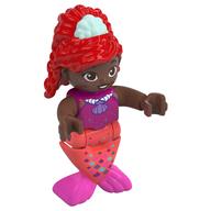 Duplo Figure with Hair High Red, Light Aqua Shell, Coral Mermaid Legs (Ariel) (Magenta)