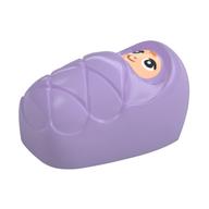 Bundled Child / Papoose with Light Nougat Face, Eyes, Orange Hair Print (Lavender)