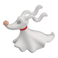 Animal, Ghost Dog with Bright Light Orange Nose, Black Eyes, Red Collar Print (Zero) (White)