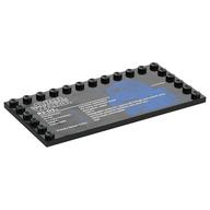 Plate Special 6 x 12, Studs on 3 Edges with 'STAR WARS R2-D2', Stats Print (Black)