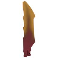 Weapon Sword with Jagged Edges, Double Axle Hole with Marbled Trans-Orange Pattern (Dark Red)