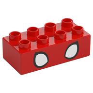 Duplo Brick 2 x 4 with Spider-Man Eyes Print (Red)