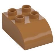 Duplo Brick 2 x 3 with Curved Top (Medium Nougat)