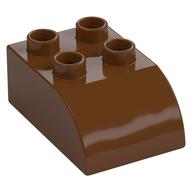 Duplo Brick 2 x 3 with Curved Top (Reddish Brown)