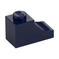 Brick Curved 2 x 1 with Inverted Cutout (Dark Blue)