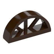 Window 1 x 4 x 1 2/3 with Spoked Rounded Top (Dark Brown)