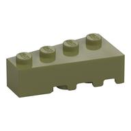 Brick Wedged, Angled 4 x 2 Left (Olive Green)