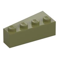 Brick Wedged, Angled 4 x 2 Right (Olive Green)