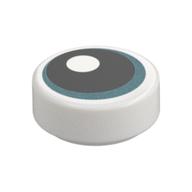 Tile Round 1 x 1 with Medium Azure Eye, Black Pupil Print (White)