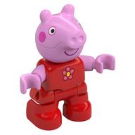 Duplo Figure Child, Pig with Dark Pink Cheeks, Flower Print (Peppa Pig) (Red)