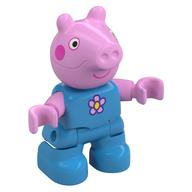 Duplo Figure Child, Pig with Dark Pink Cheeks, Flower Print (George Pig) (Dark Azure)