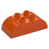 Duplo Brick 2 x 4 Curved Top (Reddish Orange)