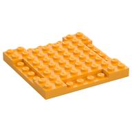 Plate Special 8 x 8 x 2/3 with Four 1 x 4 Recessed Edges (Bright Light Orange)