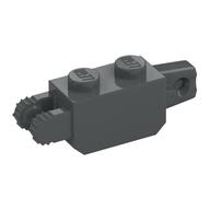 Hinge Brick 1 x 2 Locking with 1 Finger Vertical End and 2 Fingers Vertical End, 7 Teeth (Dark Bluish Gray)