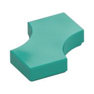 Tile Special 2 x 2 with 2 Quarter Round Cutouts (Dark Turquoise)
