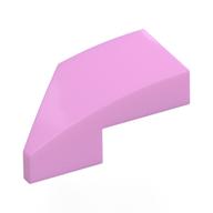Brick Wedged, Curved 2 x 1 with Stud Notch Right (Bright Pink)