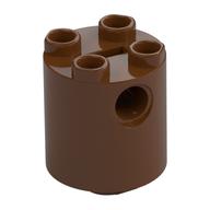 Brick Round 2 x 2 x 2 Robot Body, Axle Holder '+' Orientation (Reddish Brown)