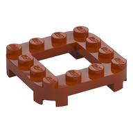 Plate Round Corners 4 x 4 x 2/3 Circle with 2 x 2 Opening (Dark Orange)