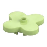 Flower 4 x 4 Rounded Petals with Center Stud (Yellowish Green)