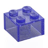 Brick 2 x 2 without Inside Ridges (Glitter Trans-Purple)