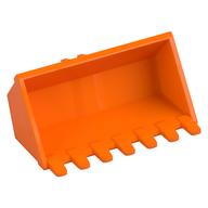 Construction Vehicle Bucket 3 x 6 with Hinge, Reinforced Center (Orange)