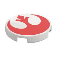 Tile Round 2 x 2 with Red Rebels Sign Print (White)