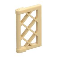 Window 1 x 2 x 3 Pane Latticed with Thick Corner Tabs (Tan)