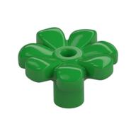 Plant, Flower, Minifig Accessory with 7 Thick Petals and Pin, Center Ring (Bright Green)