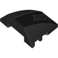 Brick Wedged, Curved 4 x 3 No Studs with Dark Bluish Grey Shapes, Light Bluish Grey Stripes Print (Black)