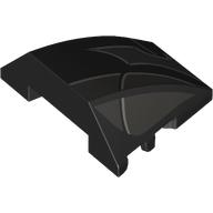 Brick Wedged, Curved 4 x 3 No Studs with Dark Bluish Grey Shapes, Light Bluish Grey Stripes Print (Black)
