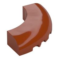 Brick Round Corner 5 x 5 x 1 Curved, Bottom Cut Outs, No Studs, 7 Bottom Tubes (Dark Orange)