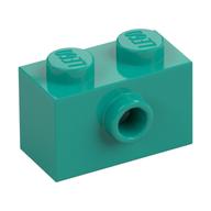 Brick Special 1 x 2 with 1 Center Stud on 1 Side, Bottom Stud Holder (Dark Turquoise)