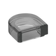 Tile Round 1 x 1 Half Circle (Trans-Black)
