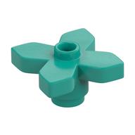 Plant, Flower 2 x 2 Leaves - Angular (Dark Turquoise)