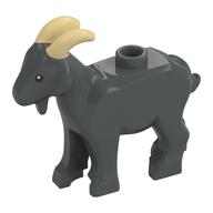 Animal, Goat with Tan Horns Print (Dark Bluish Gray)