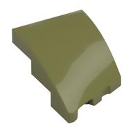 Brick Wedged, Curved 3 x 2 with Stud Notch Left (Olive Green)